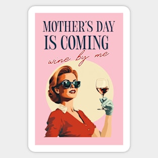 Mothers Day Vintage Wine Mom Sticker